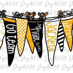 Yellowjackets Pennant PNG: School Mascot Design (Digital File)