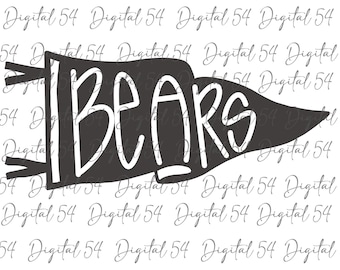 Bandera de los Bears PNG / TRES impresiones / Descarga digital / Archivo de corte / Espíritu escolar / PNG personalizado / Fútbol / Mascota / Imprimible / Tendencia / Lindo /