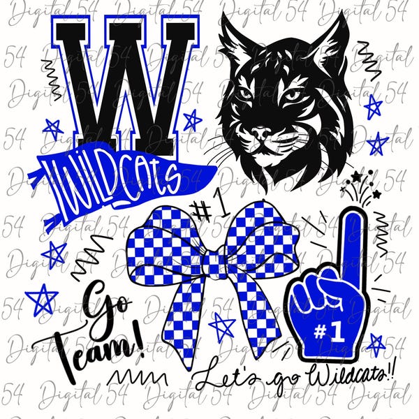 Diseño PNG de Wildcats Busy / Archivo digital / Go Fight Win / Banderín personalizado / Fuente de bloque / Orgullo de Wildcat / Archivo de moda / Espíritu escolar / Lindo