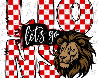 Let's Go Lions PNG | Cute Print | Digital Download | I Can Create a Custom Pennant for Your School or Team | Custom | Pennant | Trendy Lions