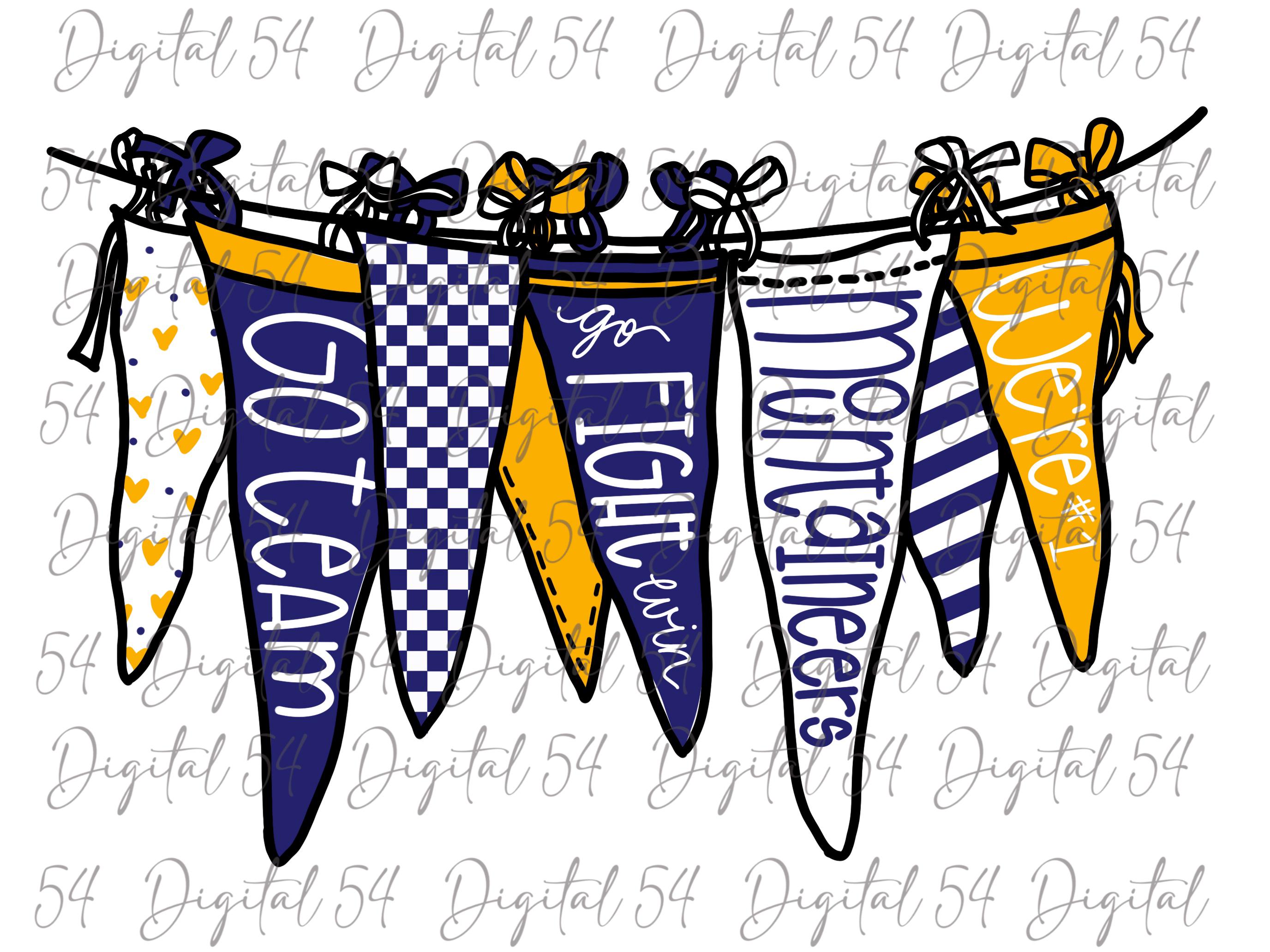 Mountaineers Pennant PNG | Cute Print | Digital Download | School Spirit | Custom PNG | Football | Mascot | Printable | Trending | Fan Fav |