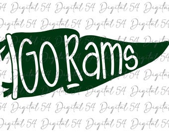 Go Rams Flag PNG | TWO Prints | Digital Download | Trending | School Spirit | Custom PNG | Football | Mascot | Printable | Trending | So Fun