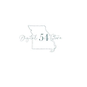 May include: A stylized outline of the state of Missouri with the text "Digital 54 Store" underneath.