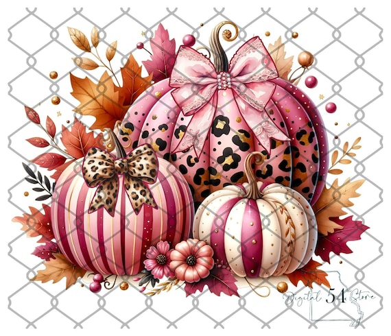 Pink Pumpkins PNG | Pumpkin Season | Digital Download | Pink Fall | Fall DTF Design | Fall Sublimation | Ready to Print | Printable Now
