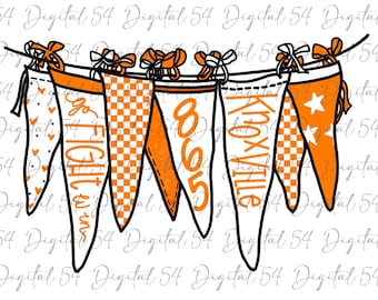 Knoxville PNG | Orange and White | Digital File | Go Fight Win | Custom Pennant | Checker | College Sports | College Mascot | Football