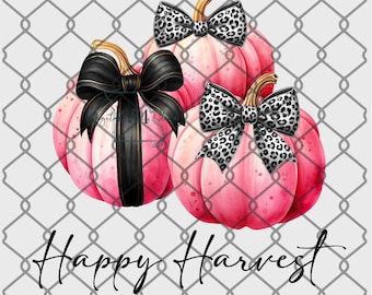 Pink Pumpkins PNG | Pumpkin Season | Digital Download | Fall Y&#39;all | Fall DTF Design | Fall Sublimation | Ready to Print | Printable Now |