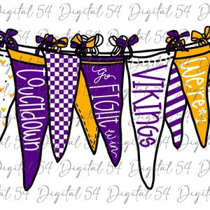 Vikings PNG | Cute Print | Digital Download | I Will Create A Custom Pennant For You | School Spirit | Custom PNG | Printable | Trendy Cute