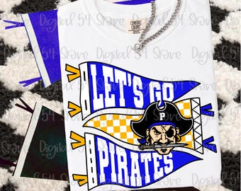 Pirates PNG | Pirates Pennant Flag Print | Digital Download | Cute | School Spirit | Custom PNG | Football | Mascot | Printable | Trending |