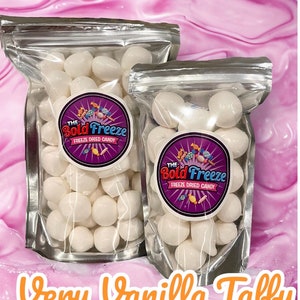 Freeze Dried Very Vanilla  Salt Water Taffy, Crunchy Candy and Sweets, Homemade Taffy, Flavor Taffy Bombs, Vanilla Delight