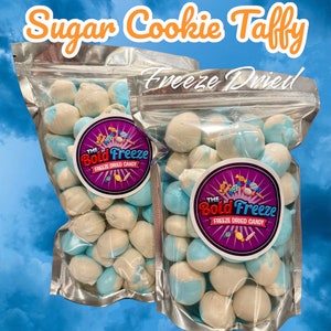 Freeze Dried Sugar Cookie Salt Water Taffy, Crunchy Candy and Sweets, Homemade Taffy, Flavor Taffy Bombs, Sweet Treats