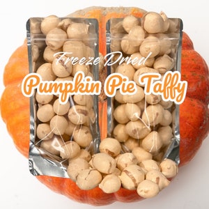 Freeze Dried Pumpkin Pie Salt Water Taffy, Homemade Freeze-Dried Candy with Pumpkin Pie Flavor, Snacks for the Family