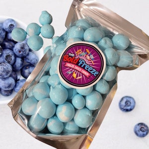 Freeze Dried Blueberry Salt Water Taffy, Crunchy Candy and Sweets, Homemade Taffy, Flavor Taffy Bombs, Fruity Berry