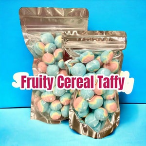 Freeze Dried Fruity Cereal Taffy - Homemade Taffy Bombs, Happy Candy, Freeze-Dried Delicious Treats, Saltwater Taffy