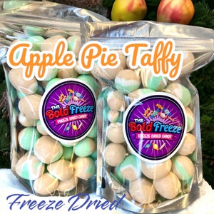 Freeze Dried Apple Pie Salt Water Taffy, Crunchy Candy and Sweets, Homemade Taffy, Flavor Taffy Bombs, Fruity Berry