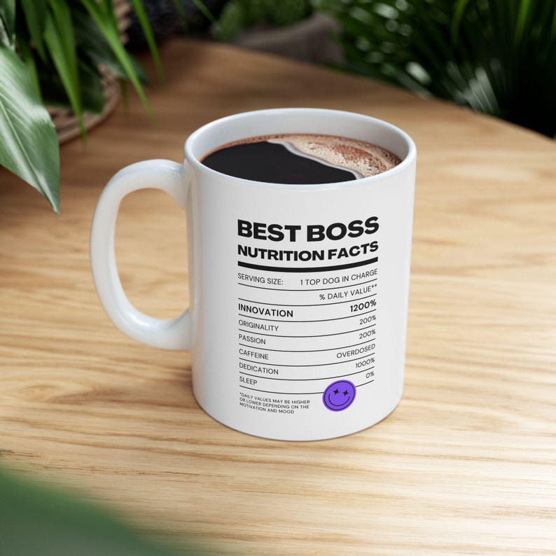 Best Boss Coffee Mug, Funny Office Gift, Boss Appreciation Cup, 11oz Ceramic Mug, Gift for Manager or Coworker image 2