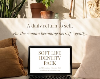 Soft Life Identity Pack | Arbetsbok för identitetsskifte för kvinnor | Digital dagbok PDF