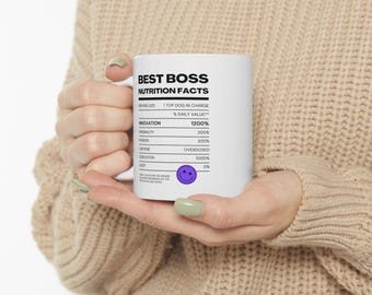 Best Boss Coffee Mug, Funny Office Gift, Boss Appreciation Cup, 11oz Ceramic Mug, Gift for Manager or Coworker
