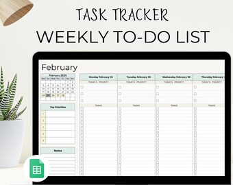 Weekly task tracker, Google Sheets to-do list, simple planner for students and entrepreneurs, small business productivity tool