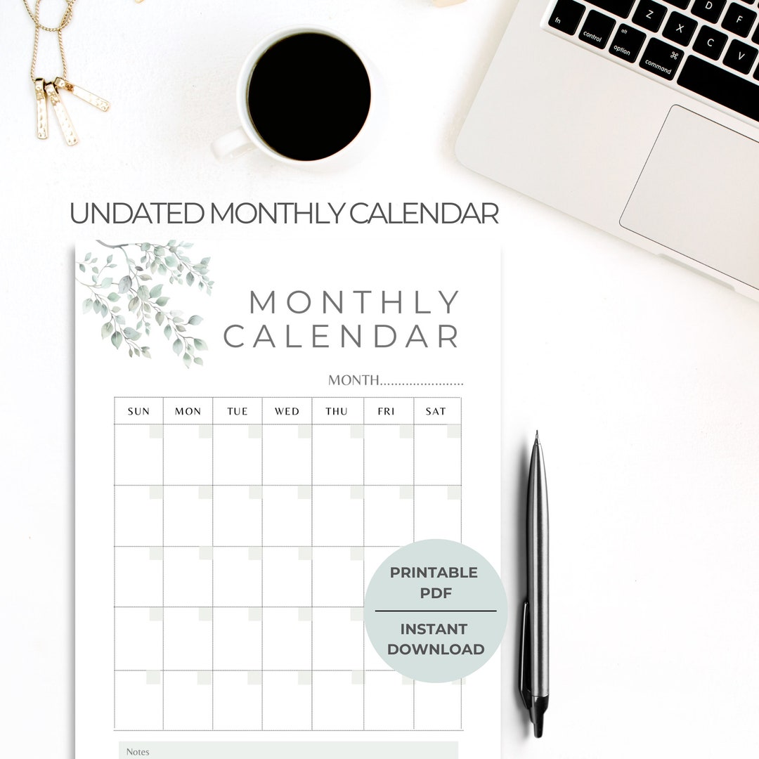Undated Monthly Calendar Printable - Il 1080xN.6077276998 Ratw 