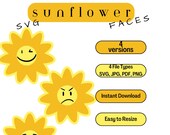Sunflower SVG Bundle with Faces - Digital Download for Cricut and Crafting