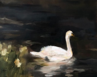 Swan Giclee Canvas Print 9 x 12
