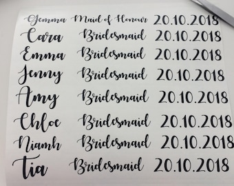 Personalized Wedding Hanger Decal – Custom Vinyl Name Sticker for Wooden Coat Hangers, Bride & Groom Hanger Labels, Bridal Party Gift