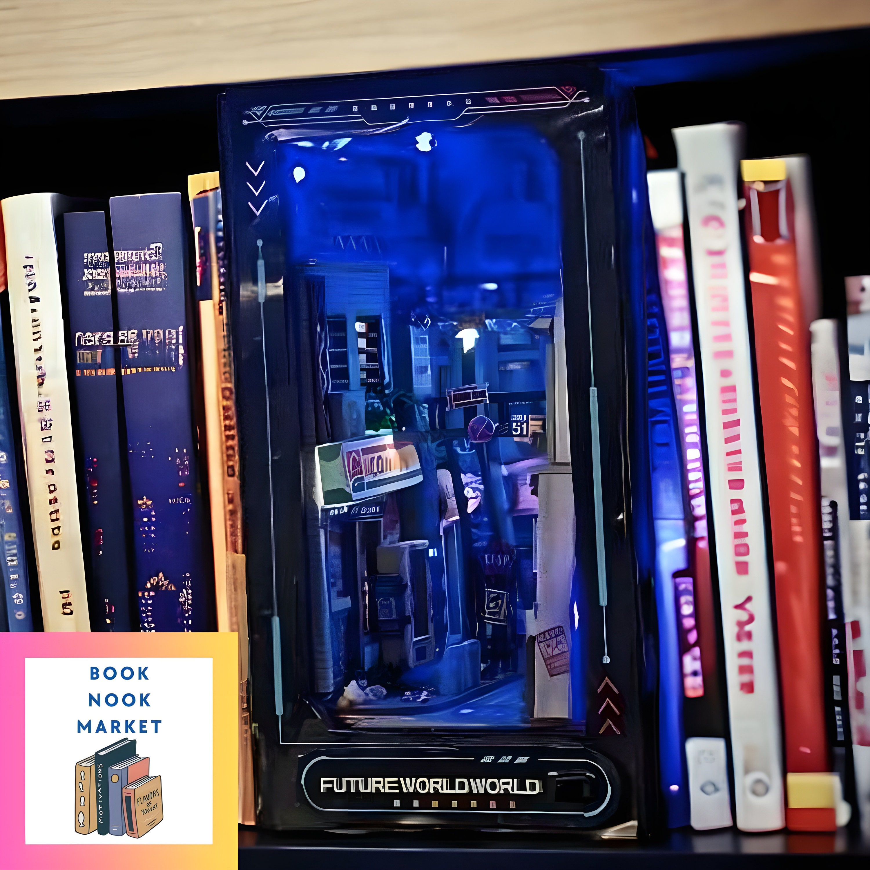 DIY Dollhouse Booknook Shelf Insert - Library Bookcase Decor with LED  Lighting for Adults (SL6-A)