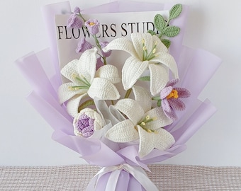 Crochet Lily & Tulip Bouquet: Handmade Everlasting Floral Gift