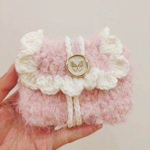 gehäkelte Geldbörse, Portemonnaie, Ausweistasche, gehäkelte Minitasche, niedlich, Geschenk für Freundin, für Sie, Geschenk für Mädchen, Kartenhalter, Schwester, Geburtstagsgeschenk