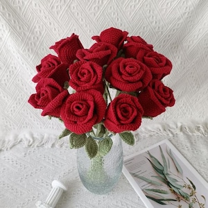 Handmade Crochet Rose, Everlasting Cotton Flower Gift