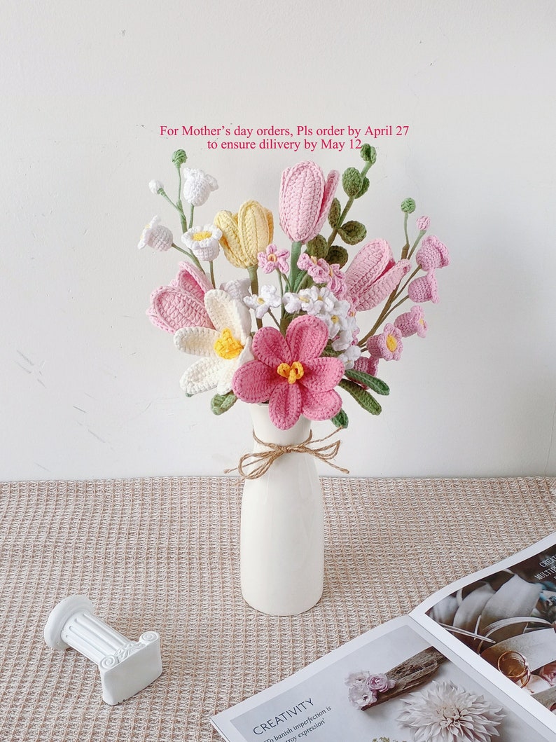 cohort flower, flower bouquet, cohort bouquet, tulip, purple, pink, white, vibrant, long-stemmed, vase not included