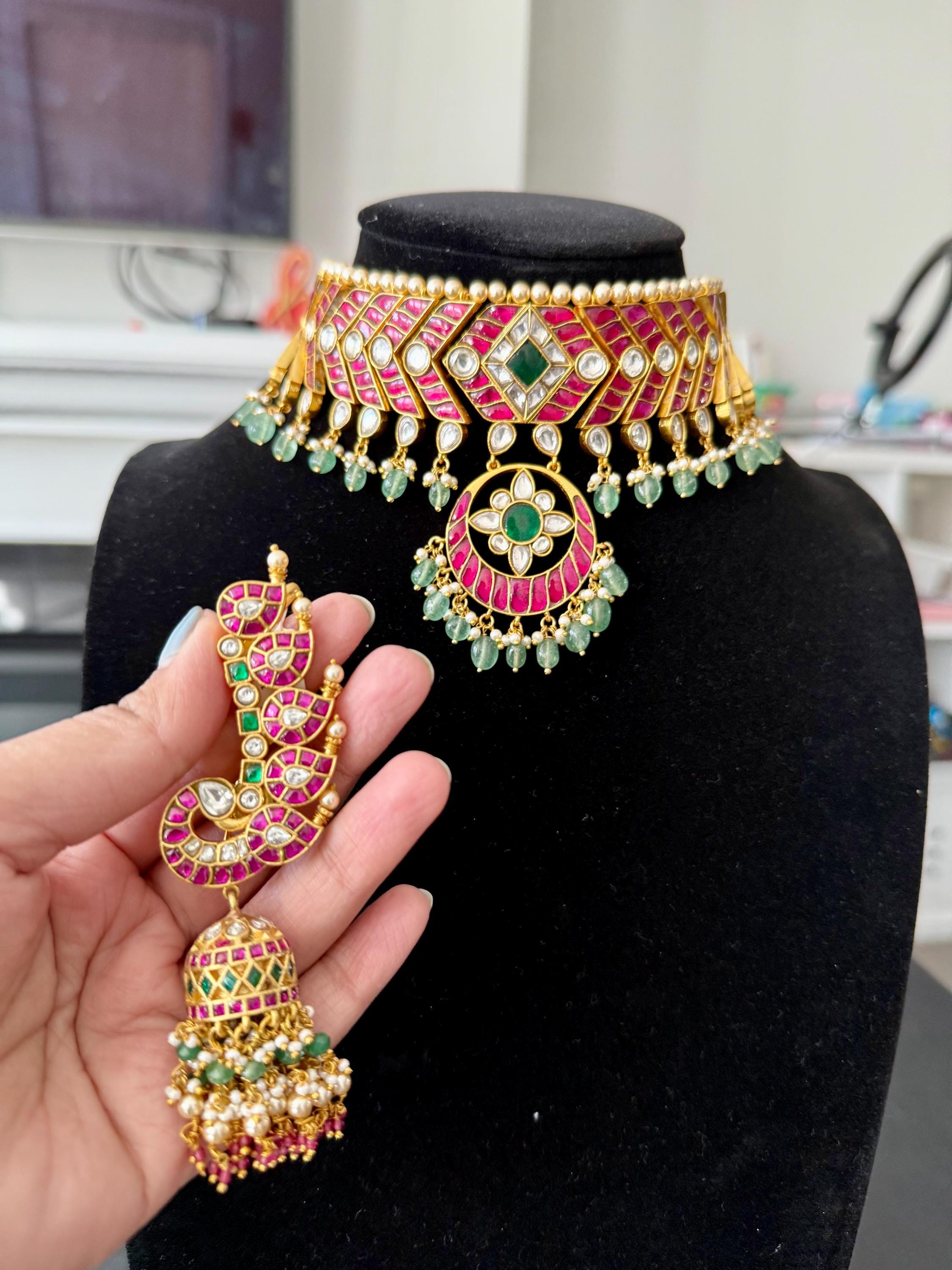premium quality jadau kundan earrings only