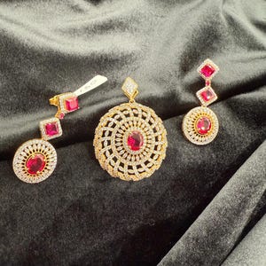 premium quality 925 hallmark pure silver pendent set