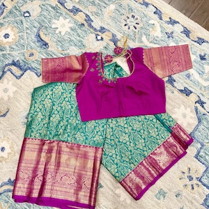 kanchi pattu saree with maggam work blouse