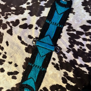 32&quot; Custom 100% Mohair Turquoise & Black Cinch