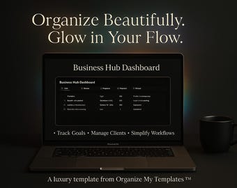 Business Hub Dashboard Notion Template | Small Business Planner | Client Tracker | Finance Organizer | Digital Download