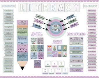 ASN Friendly Calming Colours Literacy Resources Classroom/Bulletin Board Wall Display