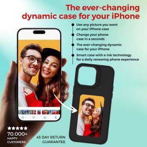 AI Projector Case NFC Phone Case Smart Ink Screen With AI for iPhone 13,14 And 15 Series Protection Ink Display Image On Full Colors E-Ink. image 10