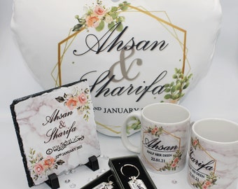 Personalised wedding islamic frame set, nikkah frame, his and hers set, couple muslim gift, and we created you in pairs frame