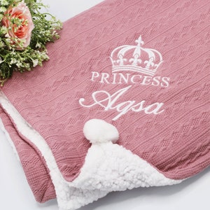 Personalised baby knit blanket, luxury baby cable knit blanket, knitted personalised embroidery name blanket, initial blanket
