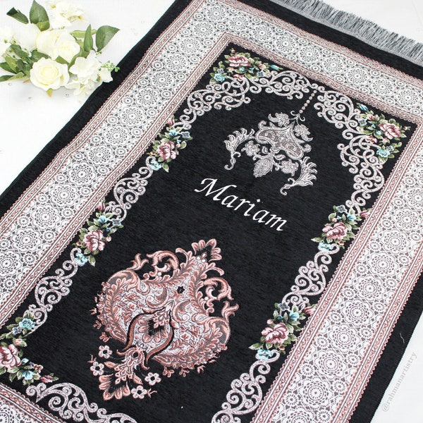 Personalised prayer mat, personalised musallah, prayer rug, personalised islamic praying gift, arabic prayer rug, salah mat, janamaz prayer