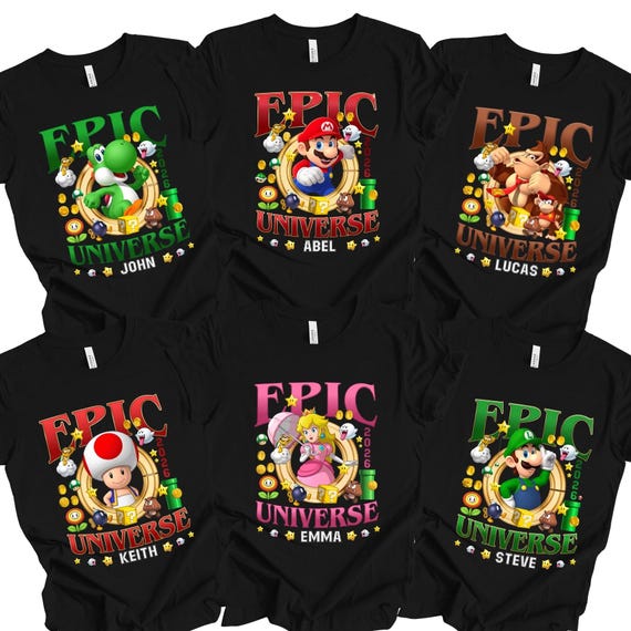 Epic Universe Family Vacation Shirt, Super Mario Matching Group Tees, Custom Epic Universe Shirt, Mario Epic Universe 2026 Shirt, Trip Shirt