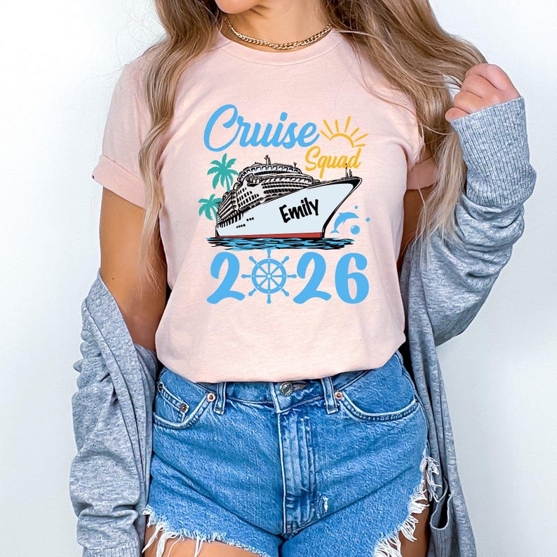 Custom Cruise Squad 2026 Shirt, Matching Family Vacation Tee, Cruise Squad Name Shirt, Cruise Group Shirts, Custom Family Cruise Name Shirts image 5