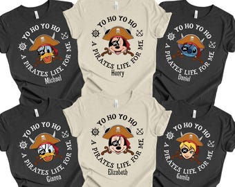 Benutzerdefinierte Disney Pirates Familie Shirt, Disney Fluch der Karibik Shirt, Piraten T-shirt, Piratenleben, Mickey und Freunde Disney Cruise Shirt
