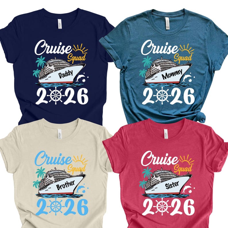 Custom Cruise Squad 2026 Shirt, Matching Family Vacation Tee, Cruise Squad Name Shirt, Cruise Group Shirts, Custom Family Cruise Name Shirts image 1