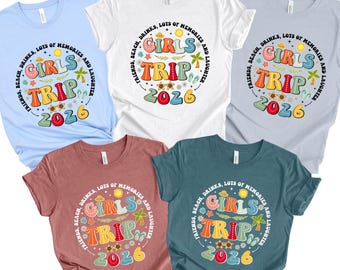 Mädchen Reise 2026 Shirt, Benutzerdefinierte Frauen Reise T-Shirt, Benutzerdefinierte Strand T-Shirts, Für Mädchen Reise, Benutzerdefinierte Urlaub Shirts, Benutzerdefinierte Familien Urlaub T-Shirts