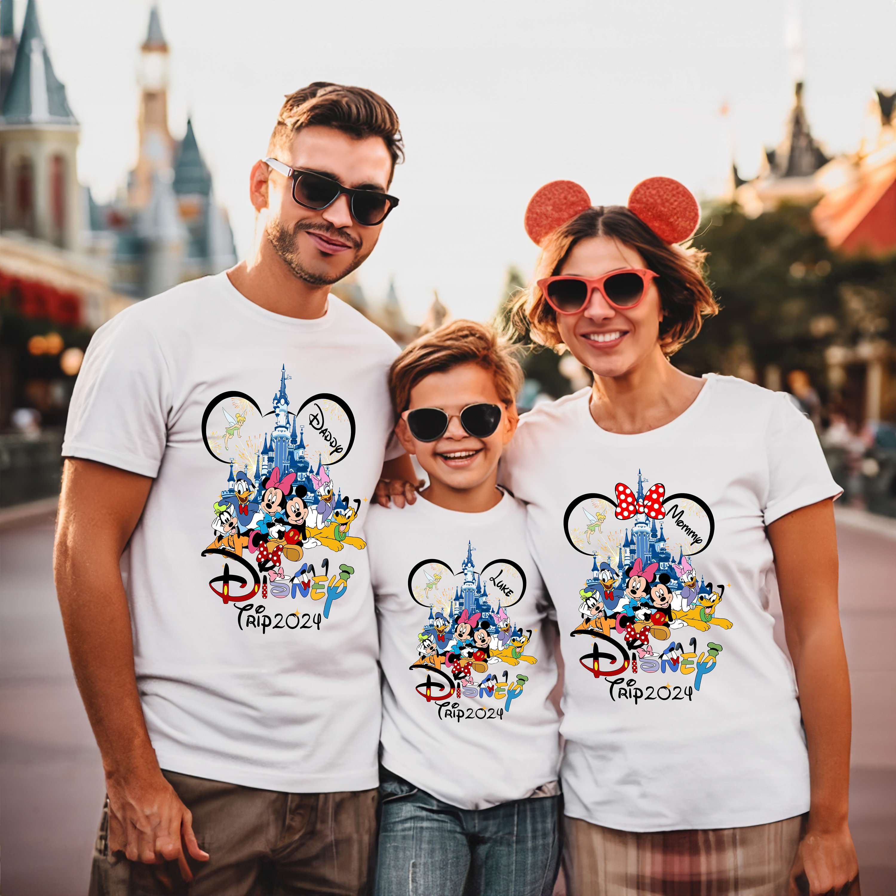 Discover ディズニー ファミリートリップ メンズ レディース ファミリーTシャツ ミッキー ミニー ディズニー社100周年 Disney Family Trip 2024