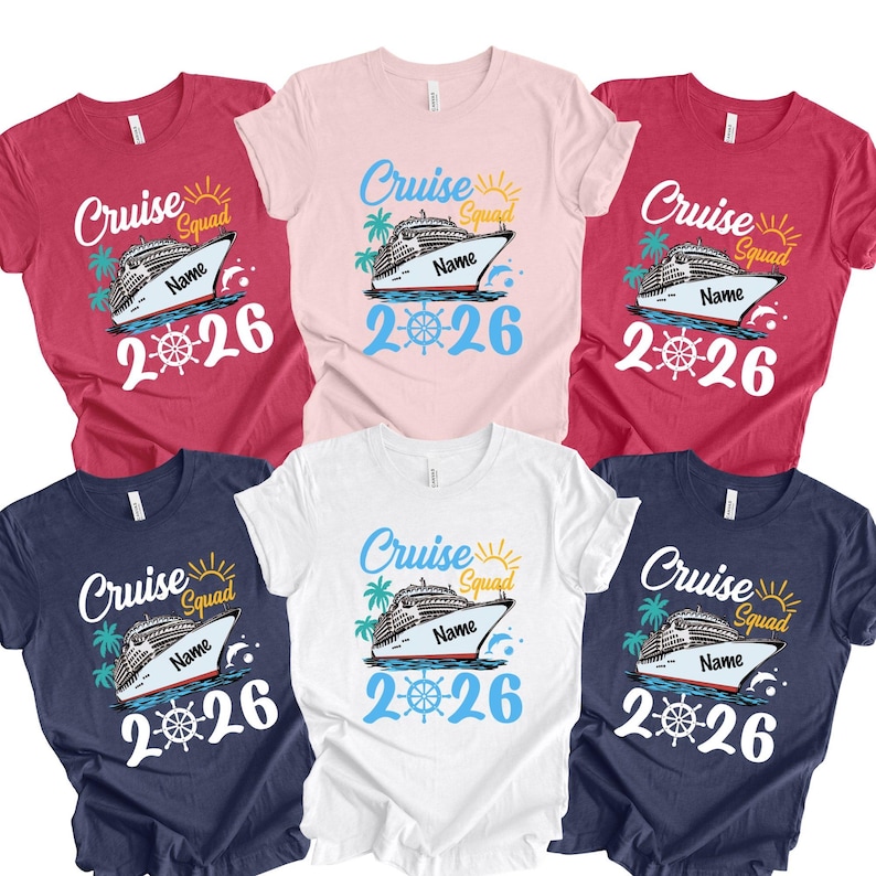 Custom Cruise Squad 2026 Shirt, Matching Family Vacation Tee, Cruise Squad Name Shirt, Cruise Group Shirts, Custom Family Cruise Name Shirts image 2