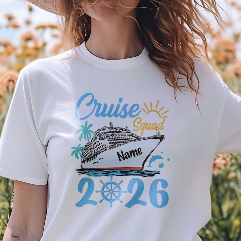 Custom Cruise Squad 2026 Shirt, Matching Family Vacation Tee, Cruise Squad Name Shirt, Cruise Group Shirts, Custom Family Cruise Name Shirts image 6