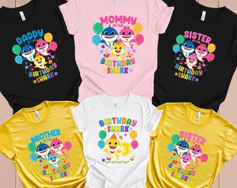 Baby Shark Birthday Shark Custom Family Tshirt, Family Shark Doo Doo Doo Shirt, Baby Shark Theme Tshirt, Baby Shark Matching Shirt,